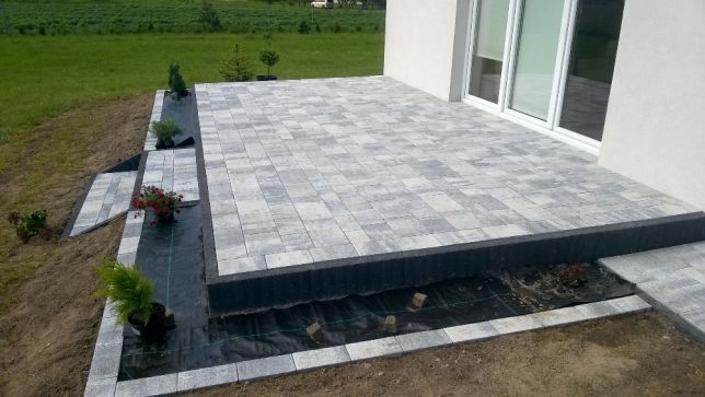 Paving blocks on a terrace